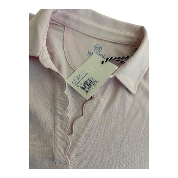 RNWK Renwick Golf Scallop Performance Polo Petal Women’s Size L Retail $90 - Picture 3 of 9
